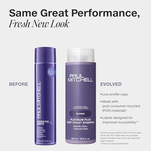 Paul Mitchell Platinum Plus Deep Violet Shampoo, Banishes Brass + Intensely Tones, Ideal for Blonde, Highlighted, Gray or Silver Hair