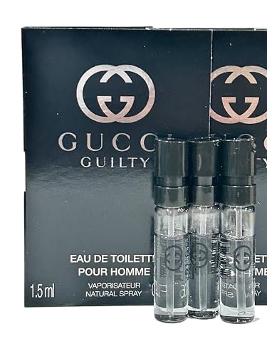 Gucci Guilty Sample Perfume Eau De Toilette Men Spray Pour Homme MINI SMALL Travel Size 1.5 ML / 0.05 - set of 3