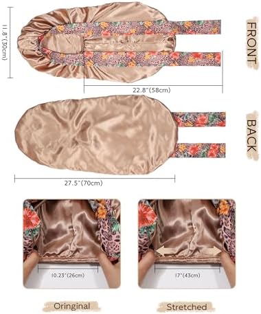 MBJERRY Long Satin Braids Bonnet - Silk Hair Bonnets for Sleeping Stretchy Tie Band for Black Women Curly Hair