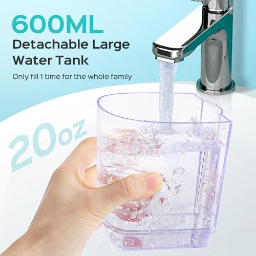 COSLUS Professional Water Flosser for Teeth: 2 Modes & 12 Pressure Settings Electric Dental Pick for Orthodontic, Braces, Sensitive Gums - Home Use, 5 Jet Tips for Multiple Users, Family, White, E2