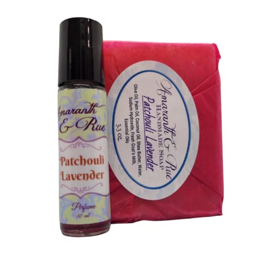 Patchouli Lavender Artisan Soap and Perfume Set by Amaranth & Rue