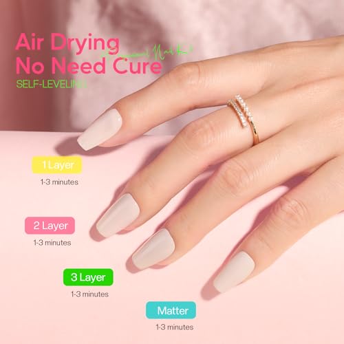 Morovan Nail Polish Set Fingernail: 48PC Air Quick Dry Nail Polish Kit with 2PC Base Top Coat Regular Nail Polish Pack Finger Nail Polish Bulk Gift for Women Girls