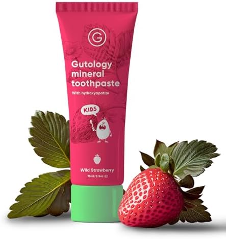 Kids Natural Probiotic Hydroxyapatite Toothpaste Fluoride Free Toothpaste Remineralising Enamel Repair Suitable for Children 2+ Helps Sensitive Teeth - Wild Strawberry Flavour 2.5 oz