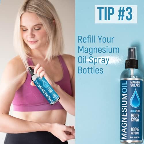 Magnesium Oil for Muscles Magnesium Bath Soak - Large 1 Liter (34 oz) for Use in Salt Bath, Foot Soaks or to Refill Magnesium Oil Spray Bottles - Great Alternative to Magnesium Bath Flakes