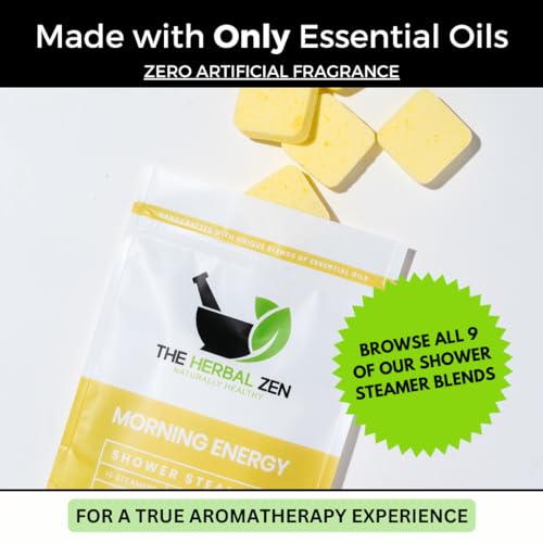 Morning Energy Shower Steamers Aromatherapy with Peppermint and Lemon Essential Oils Shower Bomb Aromatherapy, Spa Day Gifts, Self Care Gift, Birthday Gifts for Women and Men, Mothers Day Gift