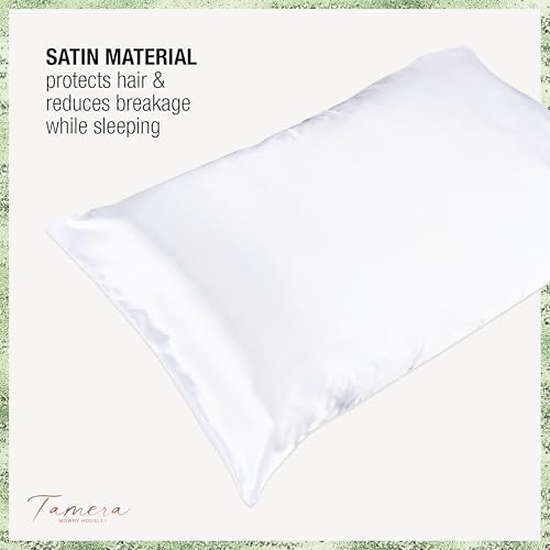 CONAIR x Tamera Mowry Housley Collection Satin Hair Bonnet with Bonus Pillowcase for Sleeping Set - Use on long and short lengths - preserve curls and braids - sleep cap for women - 2 piece bundle