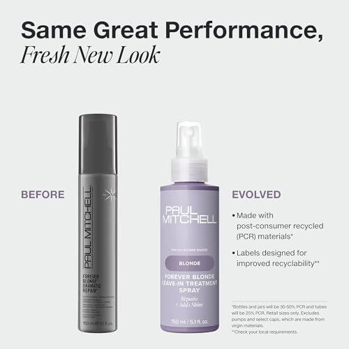 Paul Mitchell Forever Blonde Leave-In Treatment Spray, Repairs + Adds Shine, Ideal For Bleached + Lightened Hair, 5.1 fl. oz