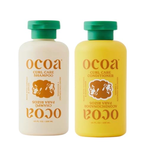 OCOA Curl Care Shampoo & Conditioner Duo – Sulfate-Free with Apple & Cupuaçu Butter, Moisture Retention, Hair Growth, and Healthy Scalp – For Wavy, Curly, Dry, Damaged & Color-Treated Hair – 10oz