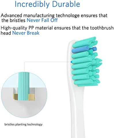 Replacment Heads Compatible with Philips Sonicare, for E-Series Essence, for Xtreme, for Elite, for Advance, and for CleanCare Electric Toothbrush, Toothbrush Replacment Heads Refills, 6 Pack