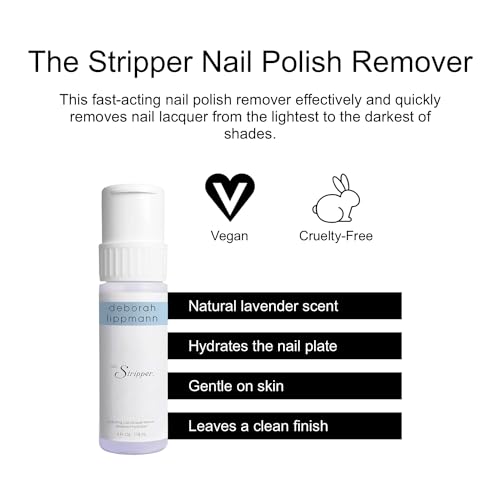 Deborah Lippmann The Stripper | Nail Polish Remover, Fast-Acting | Hydrating Aloe Vera to Prevent Dryness & No Chalky Residue | Lavender Scent