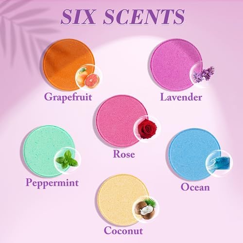 DeckTheHalls 18 Pack Shower Steamers - Mother's Day Presents - Shower Bombs with Lavender Mint Rose Coco Sea Grapefruit Natural Fragrance, Self Care & Relaxation Presents for Women and Men