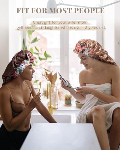 MBJERRY Long Satin Braids Bonnet - Silk Hair Bonnets for Sleeping Stretchy Tie Band for Black Women Curly Hair
