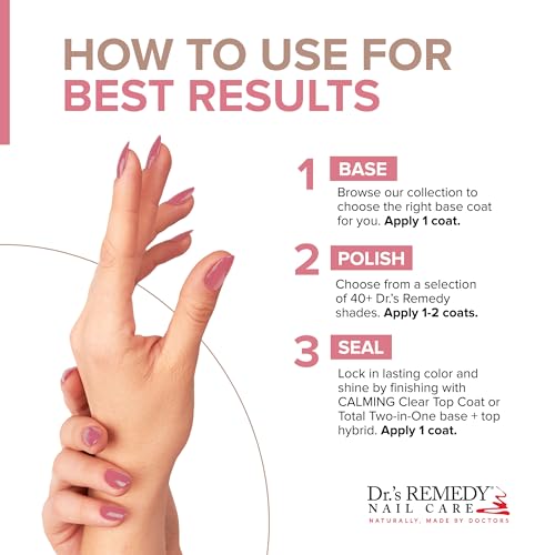 Dr’s Remedy Enriched Nail Polish: Non Toxic, All Natural, and Organic - Doctor Formulated: Strengthens, Restores, Heals, and Protects '24-Free' - SERENE Salmon
