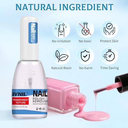Gel Nail Polish Remover, Quickly Gel Remover with Latex Tape Peel Off Liquid and Manicure Tools, Easy Gel Polish Remover in 2-5 minutes, No Damage to Nails
