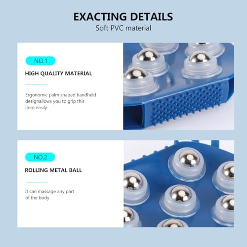 PartyKindom Body Massage Tools Roller, Gua Sha Fascia Muscle Release, 360° Rotatable Massage Roller, for Face, Neck, Back, Abdomen, Legs & Full Body, Medium, Blue