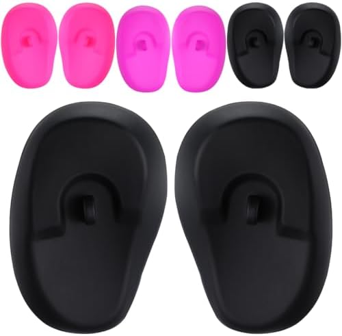 Silicone Ear Protectors, 4pairs Anti-Slip Ear Covers Waterproof Ear Protective Cover for DIY Hair Dye, Washing Hair, Shower