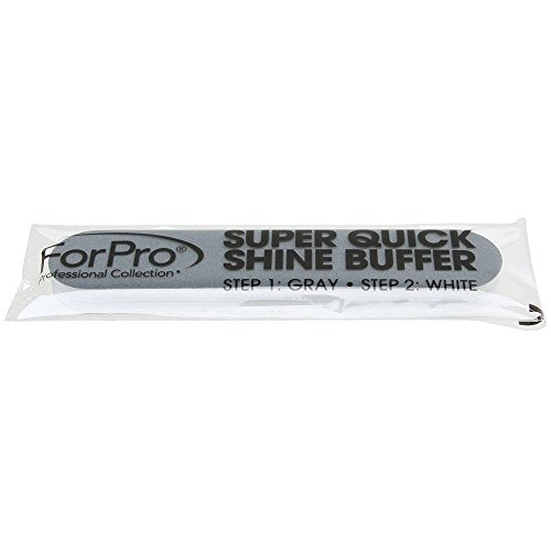 ForPro Professional Collection Super Quick Shine 2-Way Buffer, Green 400/White 4000 Grit, Double-Sided Manicure & Pedicure Nail Buffers, 3.5” L x .75” W, 25-Count