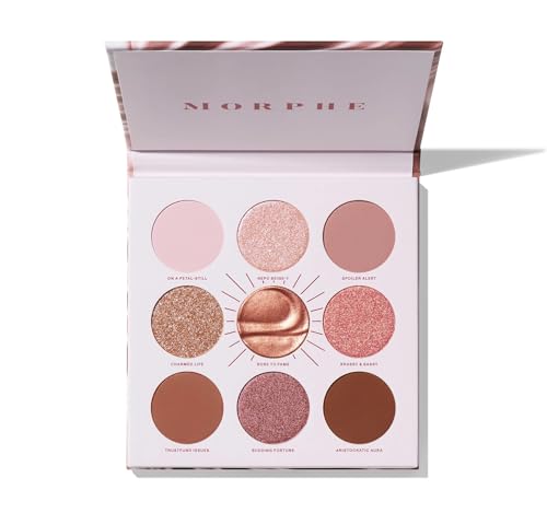Morphe Rich & Foiled Artistry Palette - Foil-Effect Eyeshadow Palette with Matte, Shimmer & Foil Finishes - Mauve & Pink Eyeshadow with Luminous Payoff - Rose to Fame (0.35 oz)