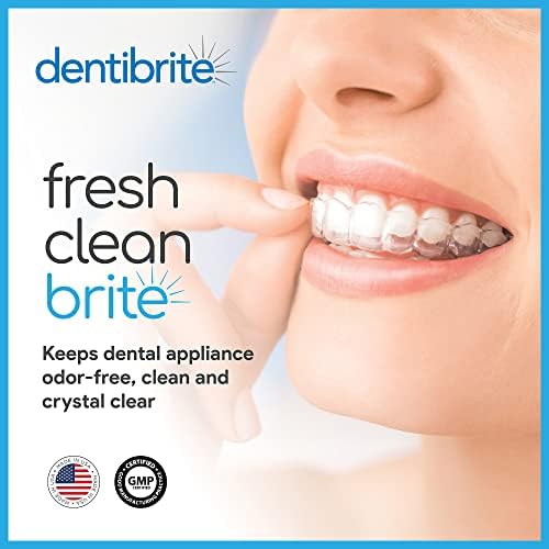 Crystals Cleaner for Removable Dental Appliances - Invisalign Aligners, Retainers, Guards, Dentures, Trays/Aligners - Odor Remover - No Persulfates or Dyes - 30ct - Made in USA