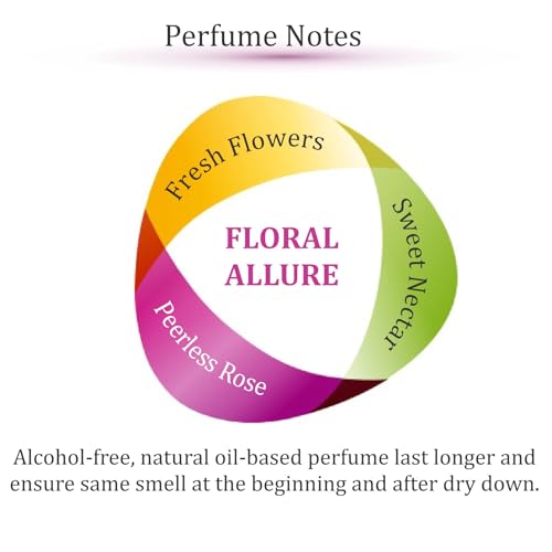 Zoha Floral Allure - Floral Perfume for Women and Men, Alcohol Free Fragrance Oil Mist, Natural Clean Travel Size Parfum, 30ml Spray