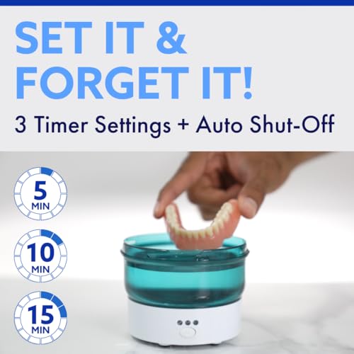 Dr. B Dental Solutions Ultrasonic Cleaner – Efficient Dental Cleaner with High-Frequency Waves for Removing Debris and Stains from Dentures, Night Guards, Retainers, and Aligners