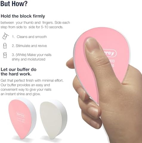 Nail Files and Buffers for Natural Nails Shine Polishers Buffer Blocks Fingernail Buffer Block 800/4000 Grit Pack of 5 (A-Drop)