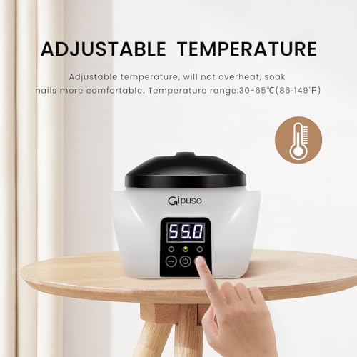 Electric Nail Soaking Bowl, Adjustable temperature，With temperature display，Gel Nail Polish Soak off Bowl, Acetone Soaking Bowl, 50% Faster Soaking, Soak & Steam Mode, Acrylic Nail Dip Powder Remover