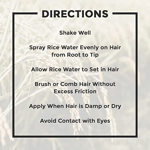 Rice Water For Hair Growth by Baja Basics, Thickness, Strength, Shine - Leave-in Conditioner for Scalp, Dry Split End Moisturizer - Fermented Rice Water Spray for Curly, Straight, Thick, Thin Hair 4oz