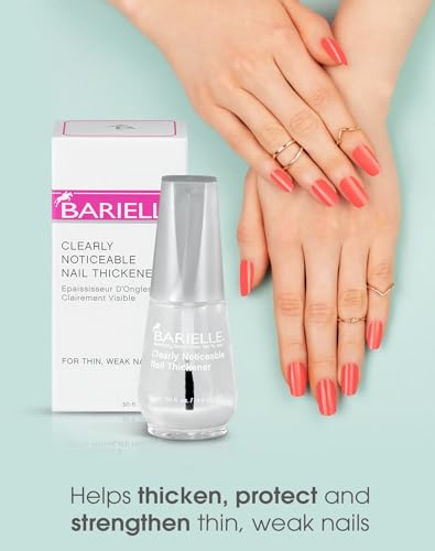 Barielle Clearly Noticeable Nail Thickener, Top Coat Instantly Thickens Nails Up To 50%, Perfect for Damaged Nails, Quick-Drying, Heals Cracked, Split, or Peeling Nails, Promotes Nail Growth, .5 Ounce