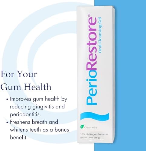 Perio Restore® Gel 3 Ounce Tube; 3 Pack. 1.7% Hydrogen Peroxide Oral Cleansing Treatment Gel. Includes Two (2) Trays for Ease of Application. Mint Flavor