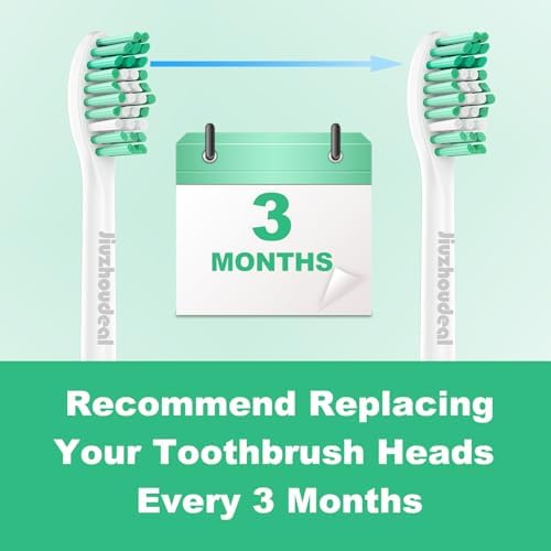 Replacement Toothbrush Heads for Philips Sonicare E-Series, Compatible with Sonicare Essence, Elite, Advance, CleanCare Screw-on Electric Toothbrush HX7022/66, 6 Pack