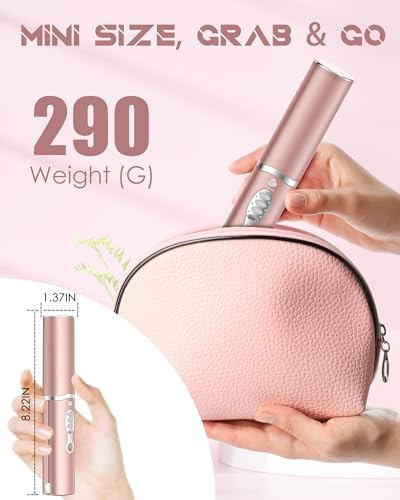 Portable Titanium Cordless Hair Straightener, Heats Up in Seconds & Lasts Up to 50 Minutes & USB C Rechargeable, Dual Voltage Wireless Mini Travel Flat Iron for Edges Bangs - Not for Thick Hair Type