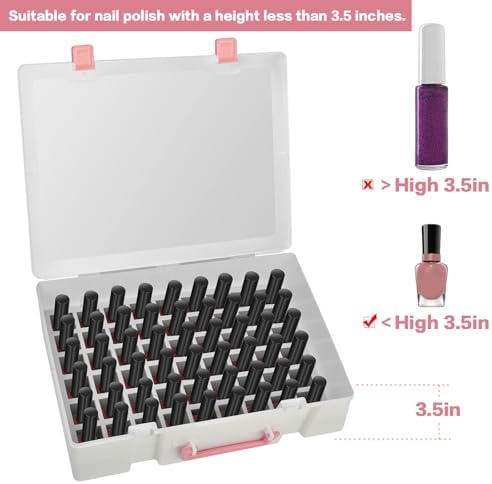 FULLCASE Nail Polish Organizer Holder, 54 Bottle Nail Storage Container for OPI/for Sally Hansen/for Revlon/for Essie/for AIMEILI/for Fingernail and More Gel Polish(Box Only) (White)