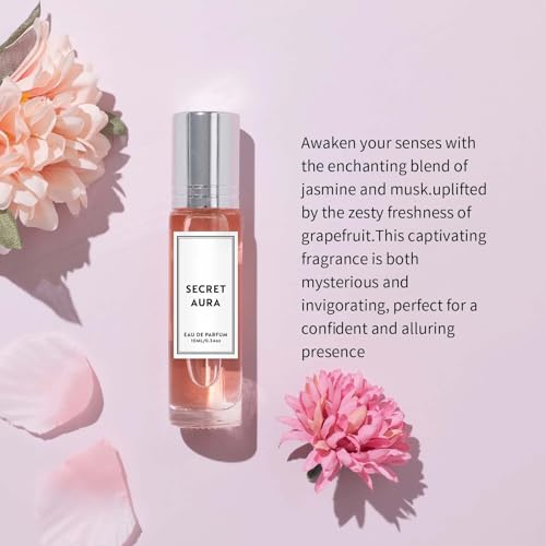 Pheromone Perfume Collection for Women - Romantic Flower Scents, Long Lasting Mini Roll-On Perfume, Travel Size Portable for Dating or Daily Use (50ml, 4pc/Fruity)