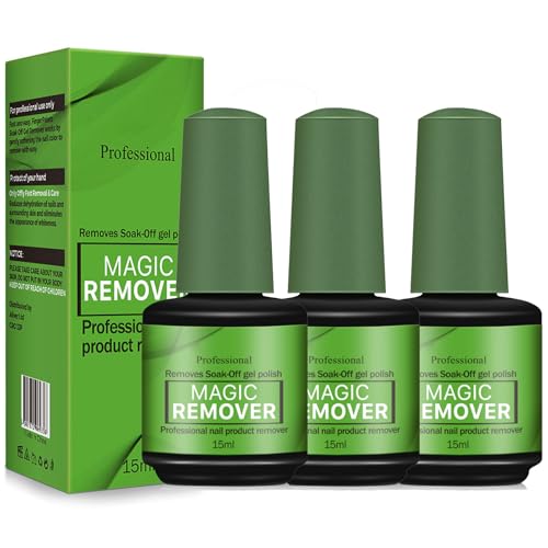 Nail Polish Remover, Magic Soak-Off Gel Nail Polish Remover-Quick,Professional Nail Polish Removers for Natural, Gel Nails (Green-3)