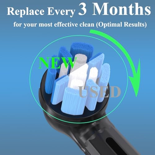 Replacement Toothbrush Heads for Oral b iO 10, 9, 8, 7, 6, 5, 4, 3 Series, Compatible with io Full Lineup, Dupont Soft Bristles, 8 Pack, (Black)