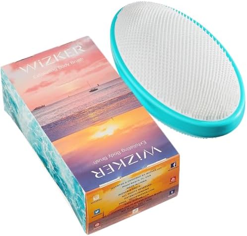 WIZKER® Premium Ingrown Hair Exfoliating Brush: Soft + Firm Face Body Scrubber, Sensitive Skin Exfoliator, Prevents Razor Bumps, Shave, Laser, Wax, Epilation, Dermaplaning – Waterproof, Mold Resistant