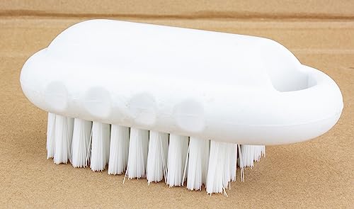 SPARTA Nail Scrub Brush Commercial-Grade, Heavy-Duty Hand and Fingernail Brush with Stiff Bristles for Gardeners, Mechanics, And Foodservice Personnel, Plastic, 5 Inches, White