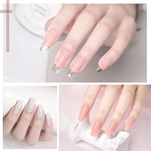 GAOY Poly Gel Nail Kit with U V Light Starter Kit, 6 Pcs Builder Gel Extension Kit for Beginners with Everything Nail Art DIY