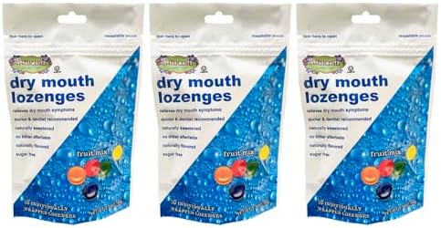 Dry Mouth Relief Fruit Mix 3.3oz Bag (3 Bags) | Relieves Dry Mouth & Increases Saliva Production, Sugar Free, Gluten Free, Delicious Fruit Flavor, Individually Wrapped, 30 Ct