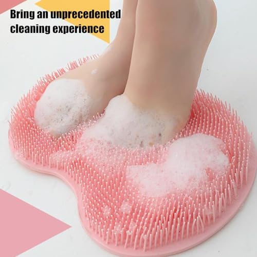 Silicone Shower Foot Scrubber Mat, 2025 New Silicone Foot Scrubber for Shower, Back Massage Pad with Suction Cups Non-Slip Exfoliating (Green,2)