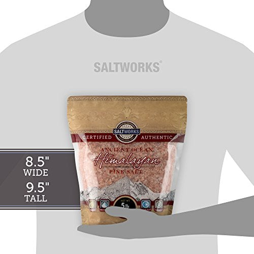 SaltWorks Ancient Ocean Himalayan Pink Salt, Coarse Grain, 5 Pound Bag