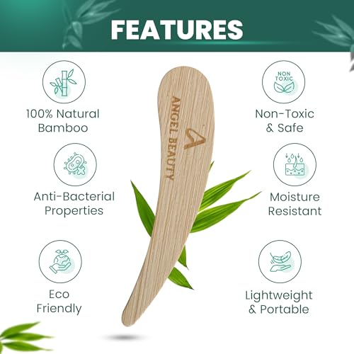 Bamboo 50-pack Cosmetic Facial Makeup Spoon Spatula Mini Makeup Spatula, Biodegradable Compostable Cosmetic Cream Spatulas Spoon, Skincare Scoop Applicator Facial Massage Beauty Tools BPA FREE