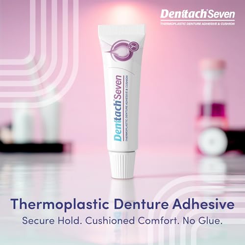 Denttach Seven Denture Adhesive, Thermoplastic Denture Cushion and Reliner, Upper and Lower Denture Comfort for Up to 7 Days, Zero Glue, Zinc Free