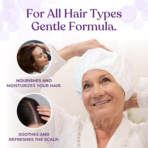 No Rinse Shampoo Caps - 6 Pack Shampoo Caps No Rinse for Elderly and Bedridden Patients Hair wash - Shower Caps No Rinse with Waterless Shampoo & Conditioner with Aloe Vera & Vitamins