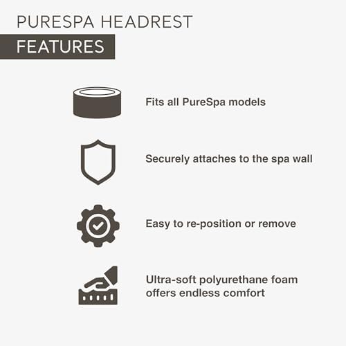 Intex 28505E PureSpa Soft Cushioned Foam Headrest Pillow Hot Tub Spa Accessory, Easily Moved and Adjusted, Compatible with All PureSpa Models, White