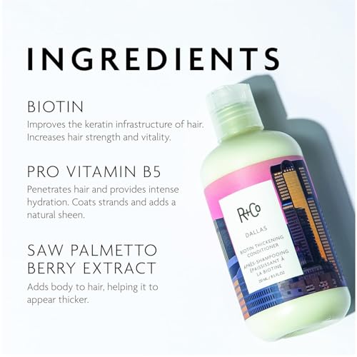 R+Co Dallas Biotin Thickening Conditioner | Weightless Hydration, Strengthens + Enhances Shine | Vegan + Cruelty-Free |