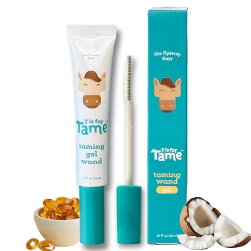 T is for Tame Taming Gel Wand – Natural Flyaway Tamer for Kids & Adults – Smooths Baby Hairs, Frizz & Static – Alcohol-Free, Vegan & Cruelty-Free Hair Styling Gel – 0.5 oz