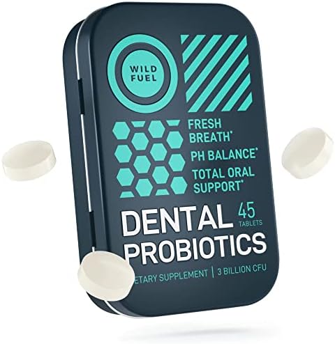 Dental Probiotics for Teeth and Gums - 3 Billion CFU Lactobacillus Salivarius Acidophilus Oral Probiotics for Mouth Bad Breath Treatment for Adults - 45 Mint Tablets for Oral Health in a Travel Tin