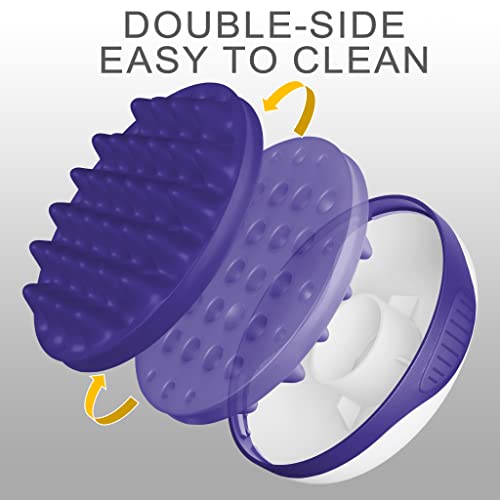 Silicone Brush for Curly, Afro, and Wavy Hair - Two-Sided Wave Tool for Long and Short Styles, Large and Small Curl Combs for Men, Women, Boys, and Girls - Purple, 1 Pcs